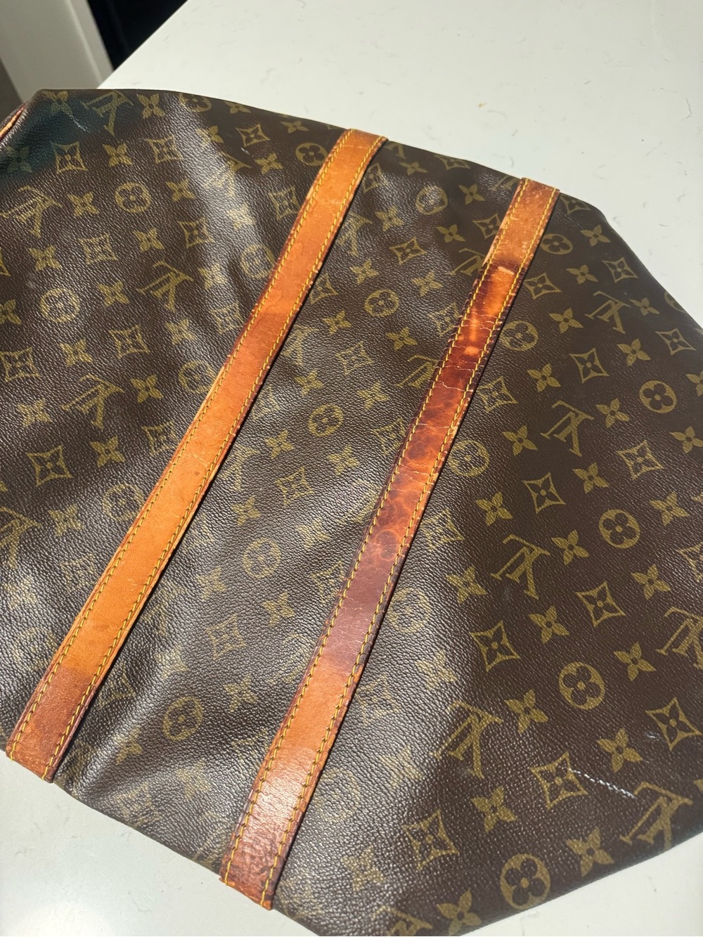 Vintage Louis Vuitton Brown Monogram Keepall 45 - Picture 6 of 8